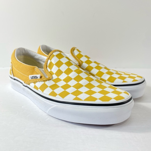 Vans Classic Slip-On Checkerboard Ochre Sneakers - Picture 2 of 7
